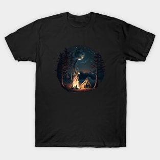 Camping Adventure in the Forest, Campfire T-Shirt